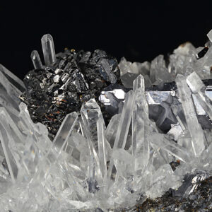 Spinel Law Twin Galena, Sphalerite set on Quartz