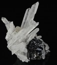 Sphalerite tetrahedron, Quartz