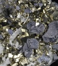 Pyrite, truncated Galena, Quartz