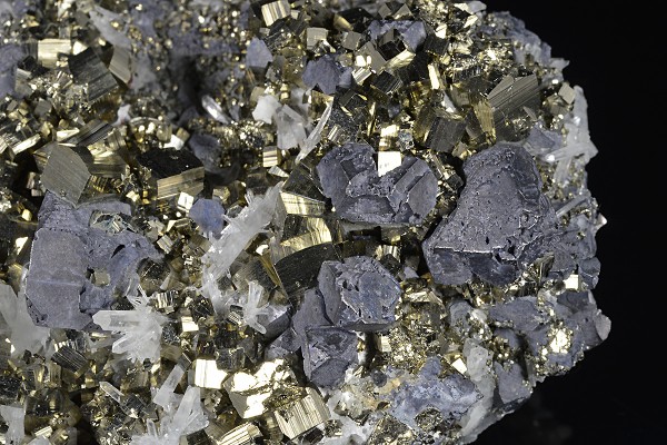 Pyrite, truncated Galena, Quartz