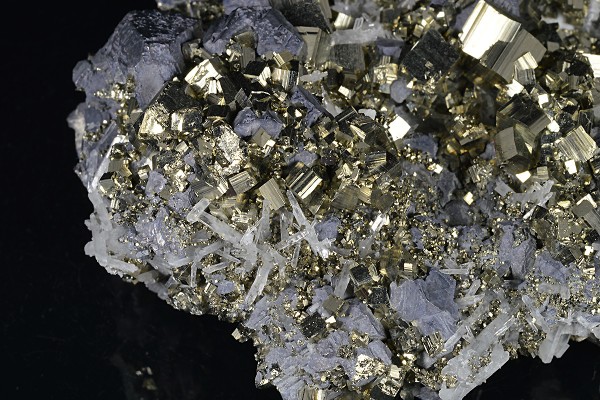 Pyrite, truncated Galena, Quartz