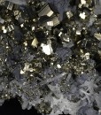 Pyrite, truncated Galena, Quartz