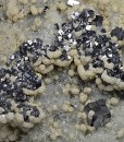 Galena on Quartz and Calcite, Pyrite