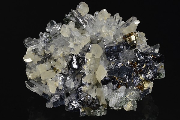 Galena, Quartz, Pyrite, Calcite, Sphalerite