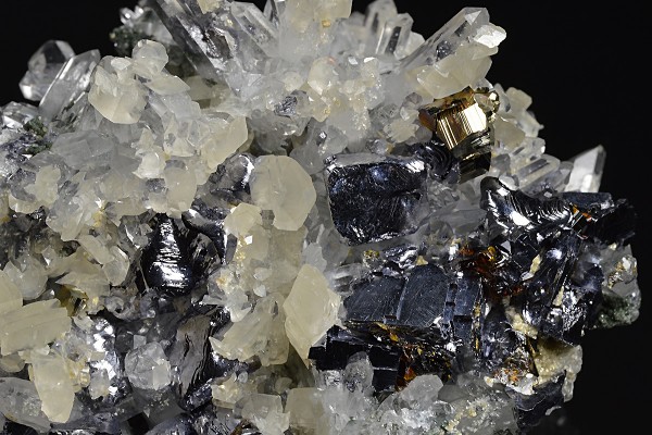 Galena, Quartz, Pyrite, Calcite, Sphalerite