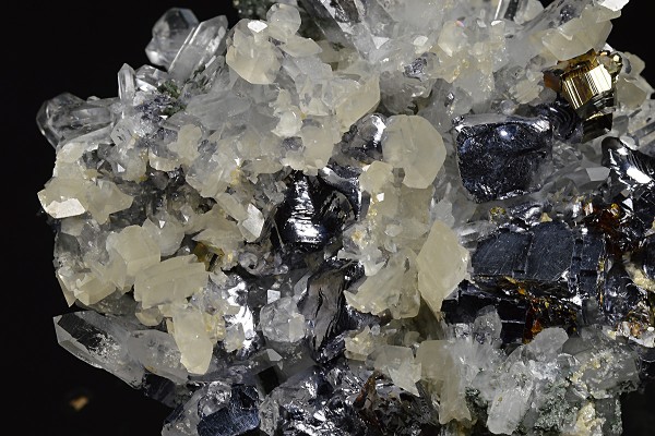 Galena, Quartz, Pyrite, Calcite, Sphalerite