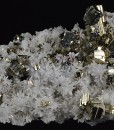 Pyrite on Japan Law Twin Quartz, Sphalerite
