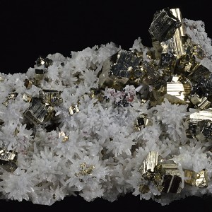 Pyrite on Japan Law Twin Quartz, Sphalerite