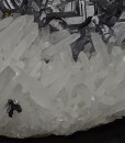 Twinned Galena on Quartz, Pyrite
