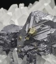 Twinned Galena on Quartz, Pyrite