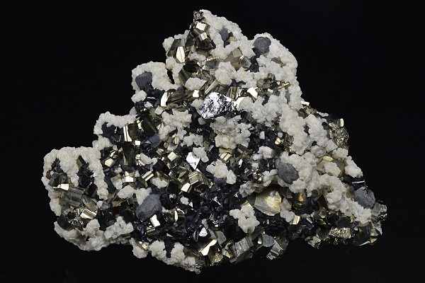 Pyrite, Sphalerite, Galena, Calcite