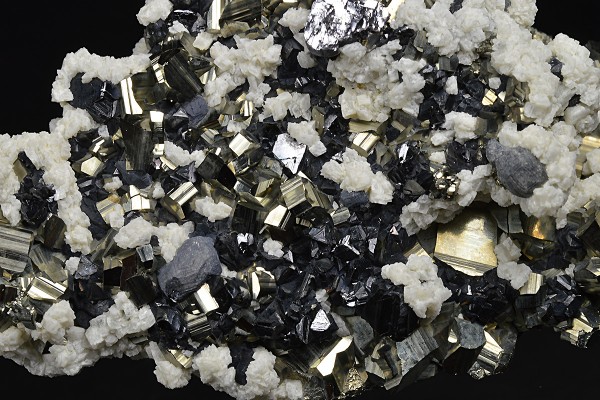 Pyrite, Sphalerite, Galena, Calcite