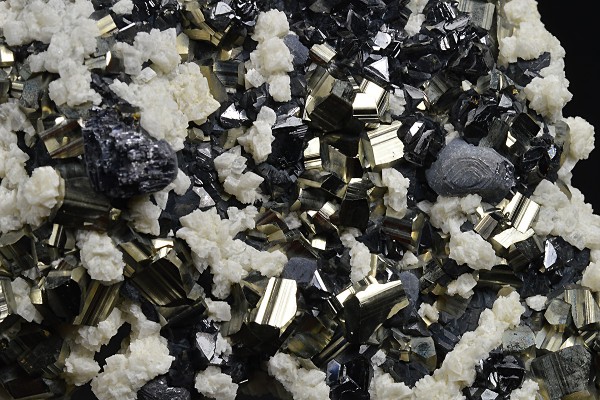 Pyrite, Sphalerite, Galena, Calcite
