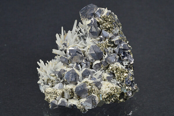 Truncated Galena, Pyrite, Quartz, Calcite