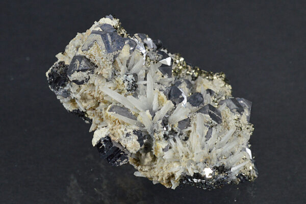 Truncated Galena, Pyrite, Quartz, Calcite