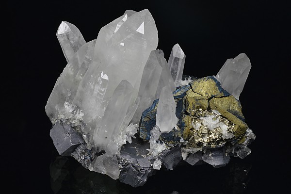 Iridescent Chalcopyrite, Quartz, Galena, Pyrite