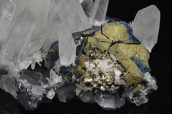 Iridescent Chalcopyrite, Quartz, Galena, Pyrite