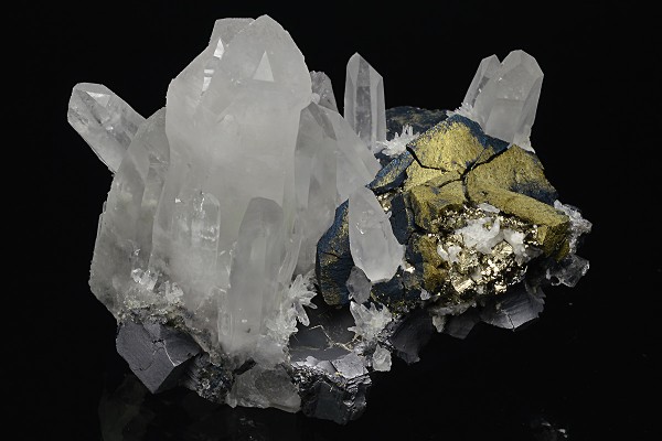 Iridescent Chalcopyrite, Quartz, Galena, Pyrite