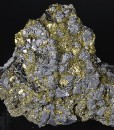 Chalcopyrite, truncated Galena, Pyrite, Cleiophane
