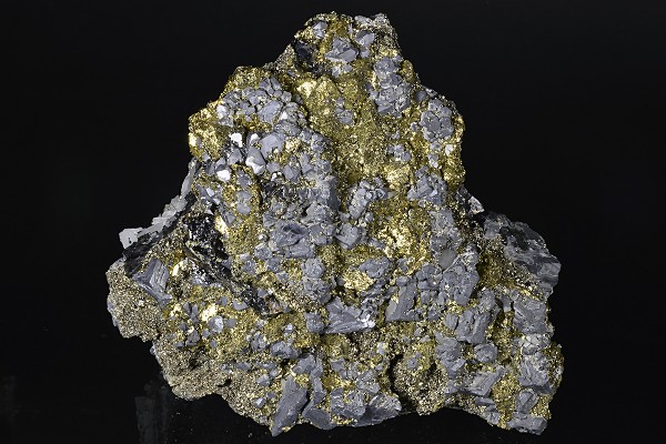 Chalcopyrite, truncated Galena, Pyrite, Cleiophane