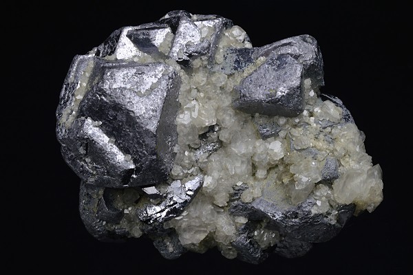 Twinned and truncated Galena, Calcite