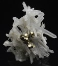 Bi-terminated Quartz, Pyrite, Calcite