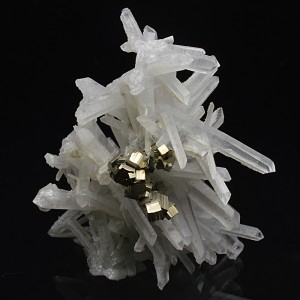 Bi-terminated Quartz, Pyrite, Calcite