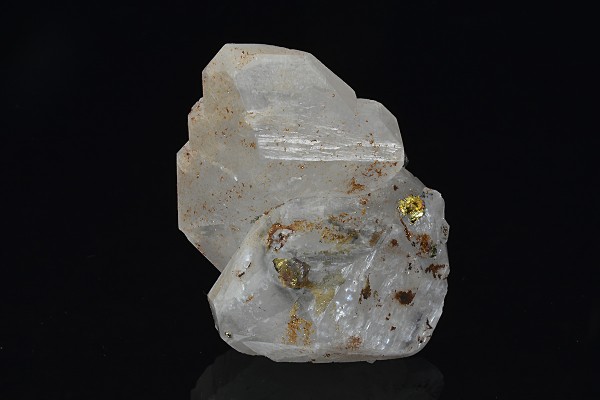 Manganoan Calcite, Quartz, Chalcopyrite