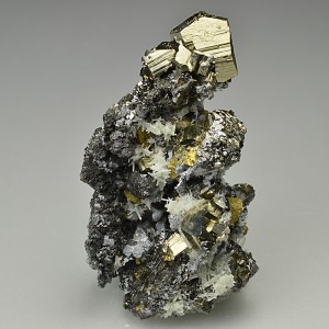 Pyrite, gem Sphalerite var.Cleiophane, Quartz, Galena, Chalcopyrite