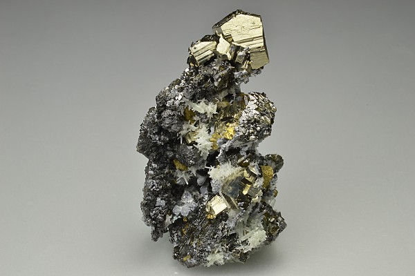 Pyrite, gem Sphalerite var.Cleiophane, Quartz, Galena, Chalcopyrite