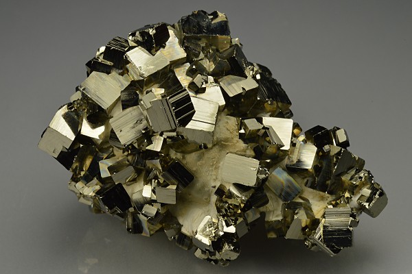 Pyrite on Calcite