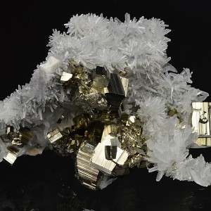 Quartz on Pyrite, Calcite