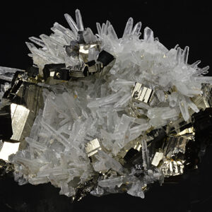Pyrite on Quartz, Calcite, Sphalerite