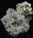 Pyrite on Quartz, Calcite