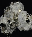 Pyrite on Quartz, Calcite