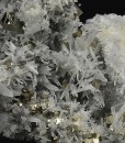 Pyrite on Quartz, Calcite