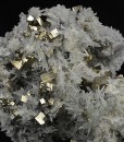 Pyrite on Quartz, Calcite