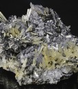 Quartz on twinned Galena, Sphalerite, Chalcopyrite