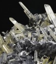 Quartz on twinned Galena, Sphalerite, Chalcopyrite