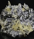 Quartz on twinned Galena, Sphalerite, Chalcopyrite