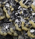 Spinel law twin Galena tinged with Calcite
