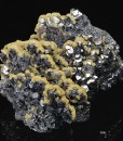 Spinel law twin Galena tinged with Calcite