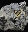 Quartz, Pyrite, thin Galena plate, Sphalerite