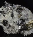 Quartz, Pyrite, thin Galena plate, Sphalerite