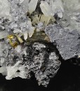 Quartz, Pyrite, thin Galena plate, Sphalerite