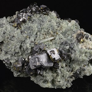 Truncated Galena, Quartz, Sphalerite, Chalcopyrite