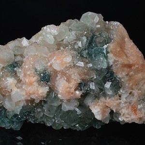 Pinky Stilbite, Apophyllite, Apophyllite green