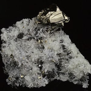 Pyrite on Quartz, Sphalerite