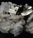 Pyrite on Quartz, Calcite