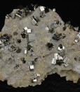 Pyrite on matrix, Calcite,Sphalerite,Quartz